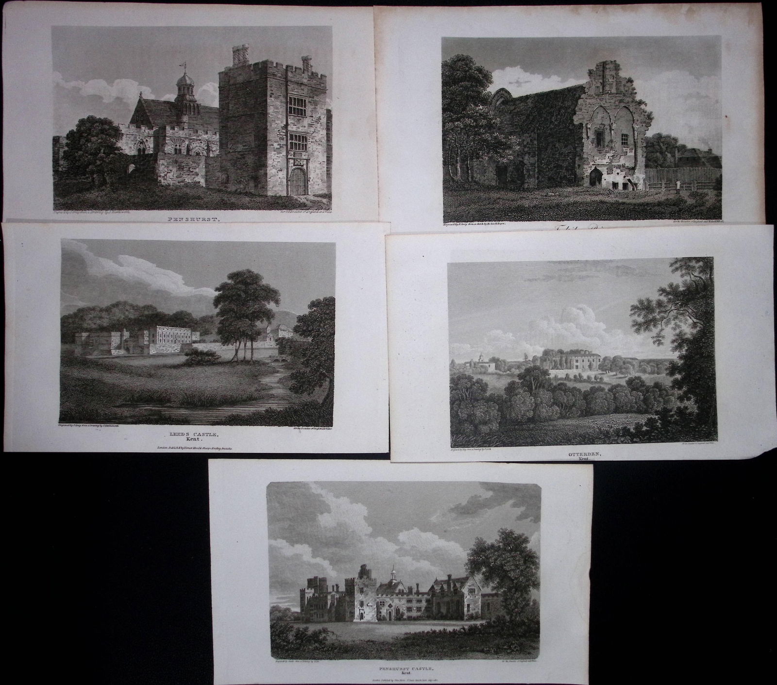 County Kent Job-Lot Antique 218 Years-Old Georgian Steel-Engravings-6 (1 of 2)