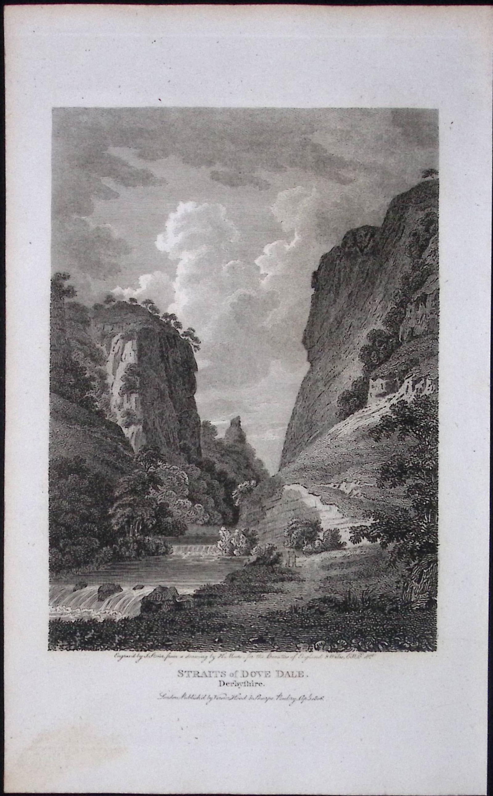 Dove Dale Straits Peak District Antique 223 Years-Old Georgian Steel-Engraving-289 (1 of 1)