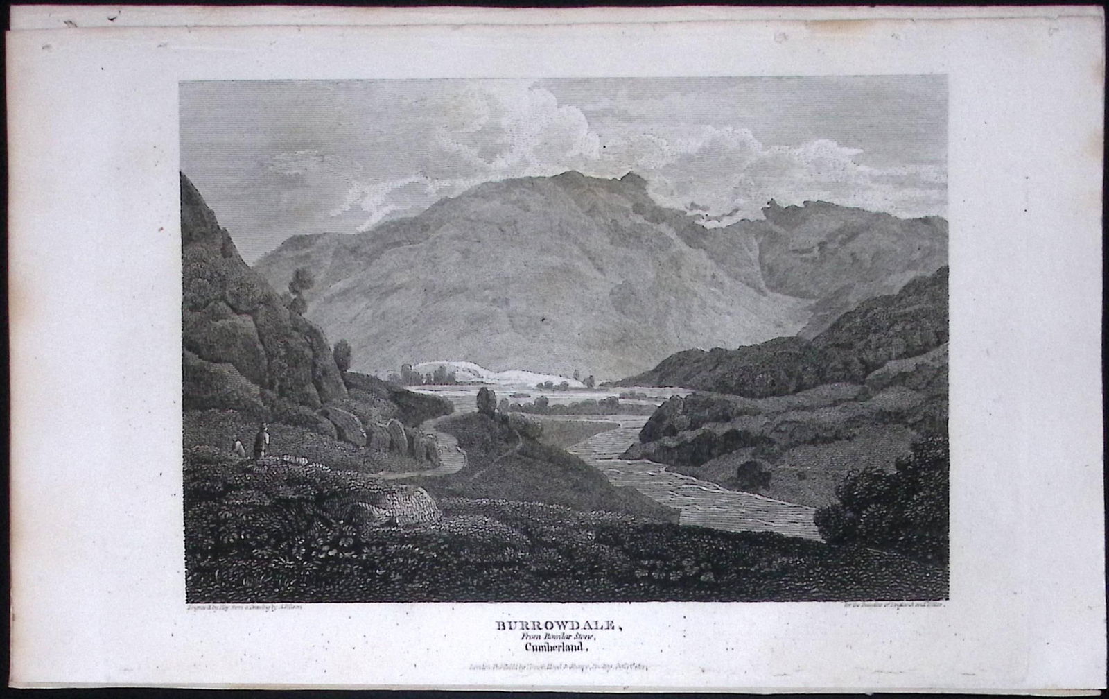 Cumbria Borrowdale Hamlet Antique 223 Years-Old Steel-Engraving-129 (1 of 2)