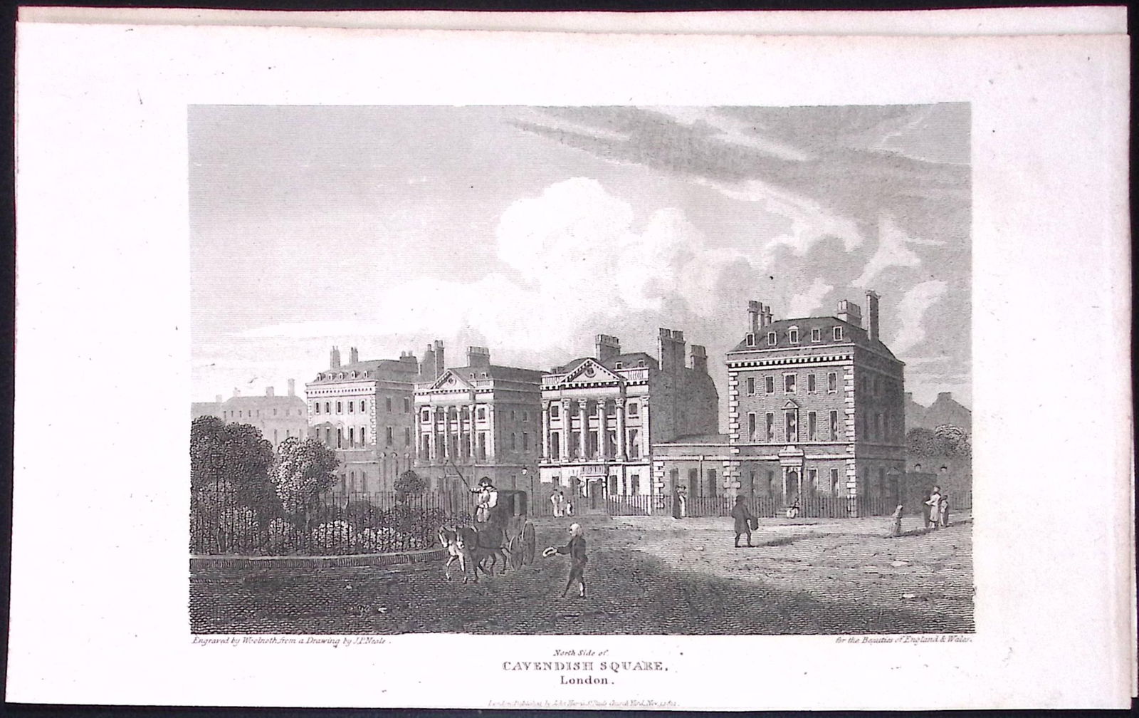 Cavendish Square Marylebone London Antique 200 Years-Old Steel-Engraving-264 (1 of 2)