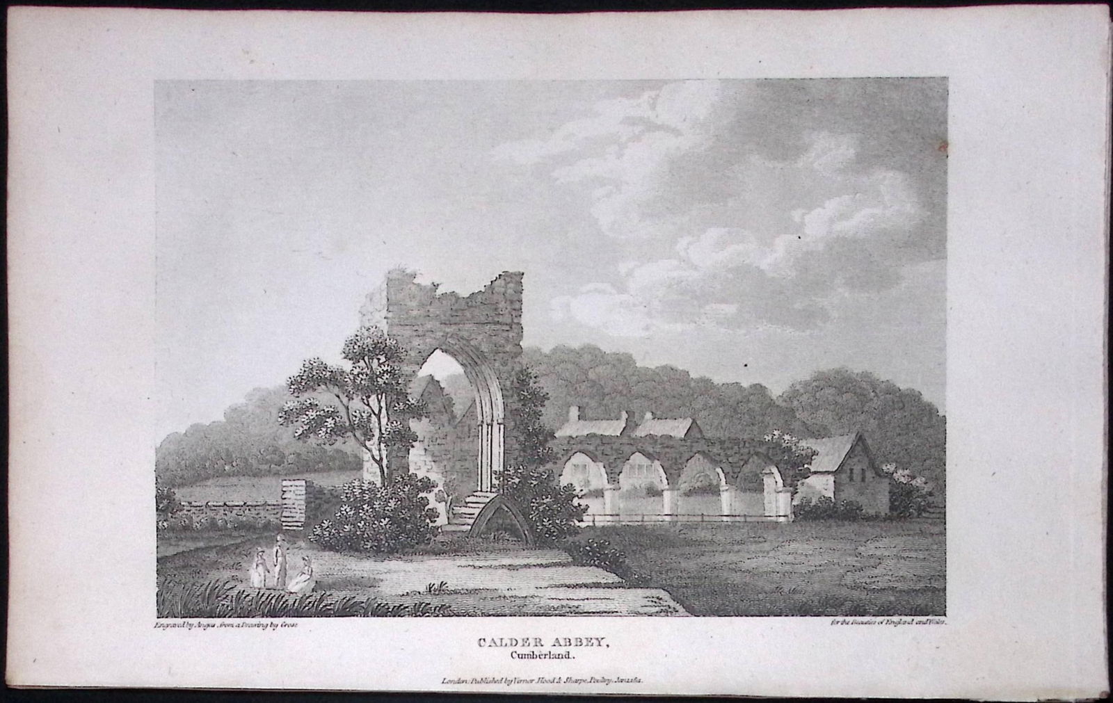 Cumbria Calder Abbey Antique 223 Years-Old Steel-Engraving-123: Title: Cumbria Calder Abbey Antique 223 Years-Old Steel-Engraving-123 Description: This Cumbria Georgian Antique Print Was Removed from a First Edition of. The Beauties of England and Wales