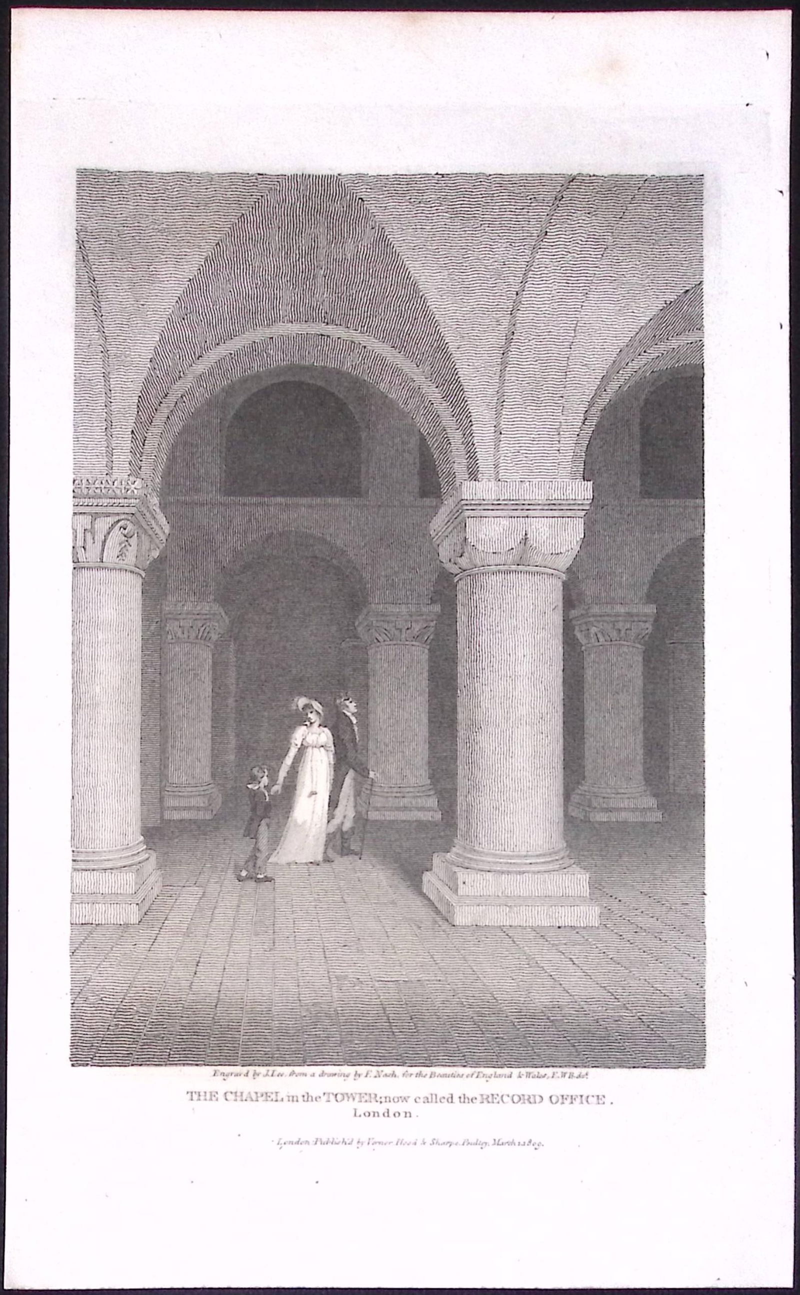 Chapel of The Tower London Antique 200 Years-Old Steel-Engraving-235 (1 of 2)