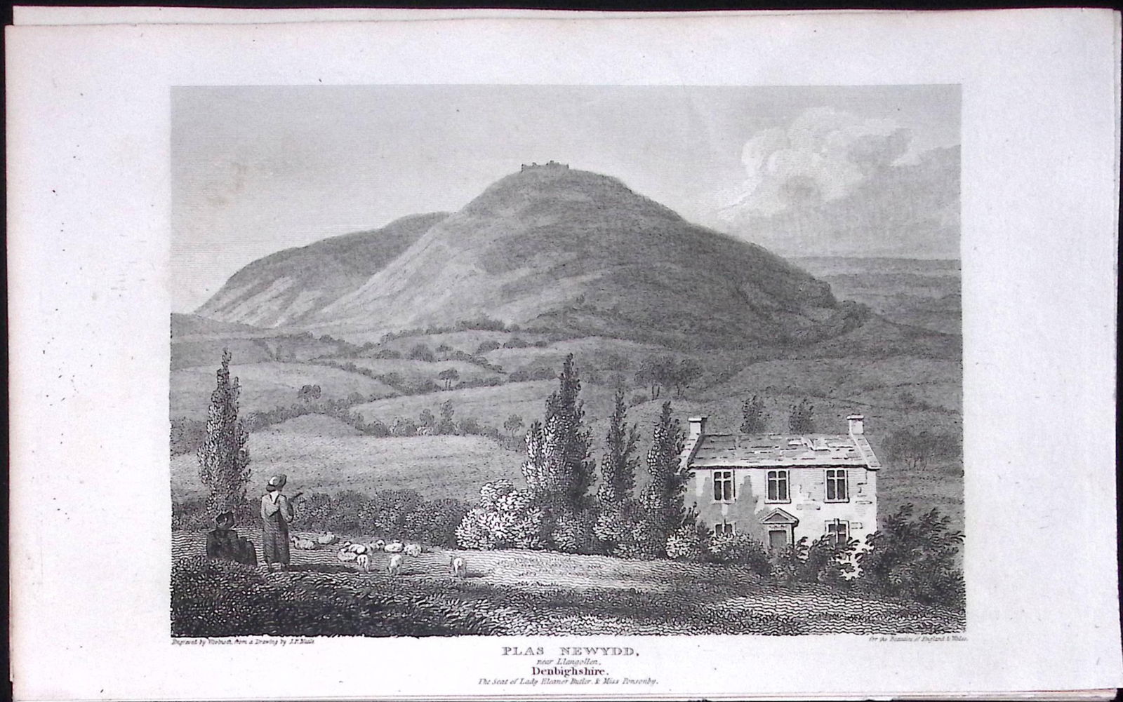 Plas Newydd Anglesey Wales Antique 213 Years-Old Georgian Steel-Engraving-200 (1 of 2)