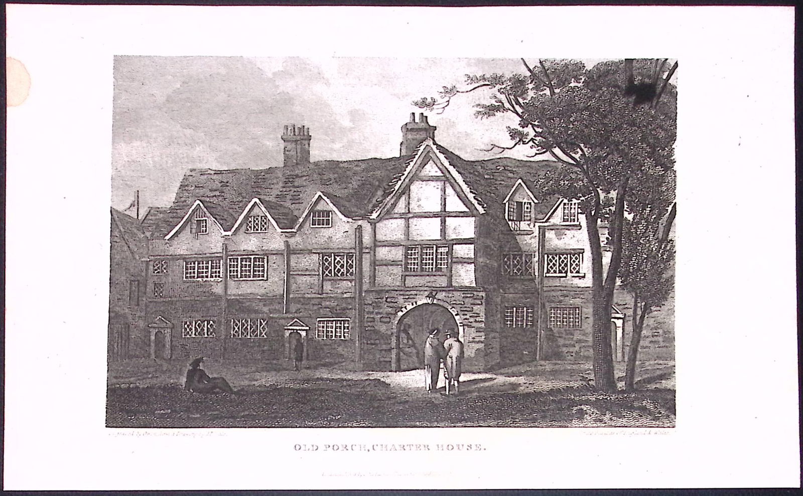 Charterhouse Islington London Antique 200 Years-Old Steel-Engraving-242 (1 of 2)