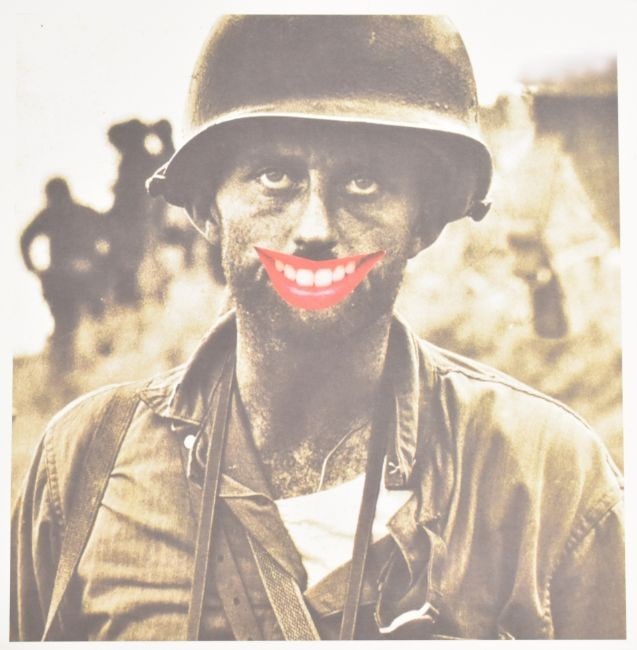 Gee Vaucher (b 1945) 'Soldier' Subversive Art, Ltd Edition Screen Print, With P.O.W Blind Stamp 2...: Title: Gee Vaucher (b 1945) 'Soldier' Subversive Art, Ltd Edition Screen Print, With P.O.W Blind Stamp 2004 Description: Gee Vaucher (b 1945) 'Soldier' Subversive art, limited edition screen