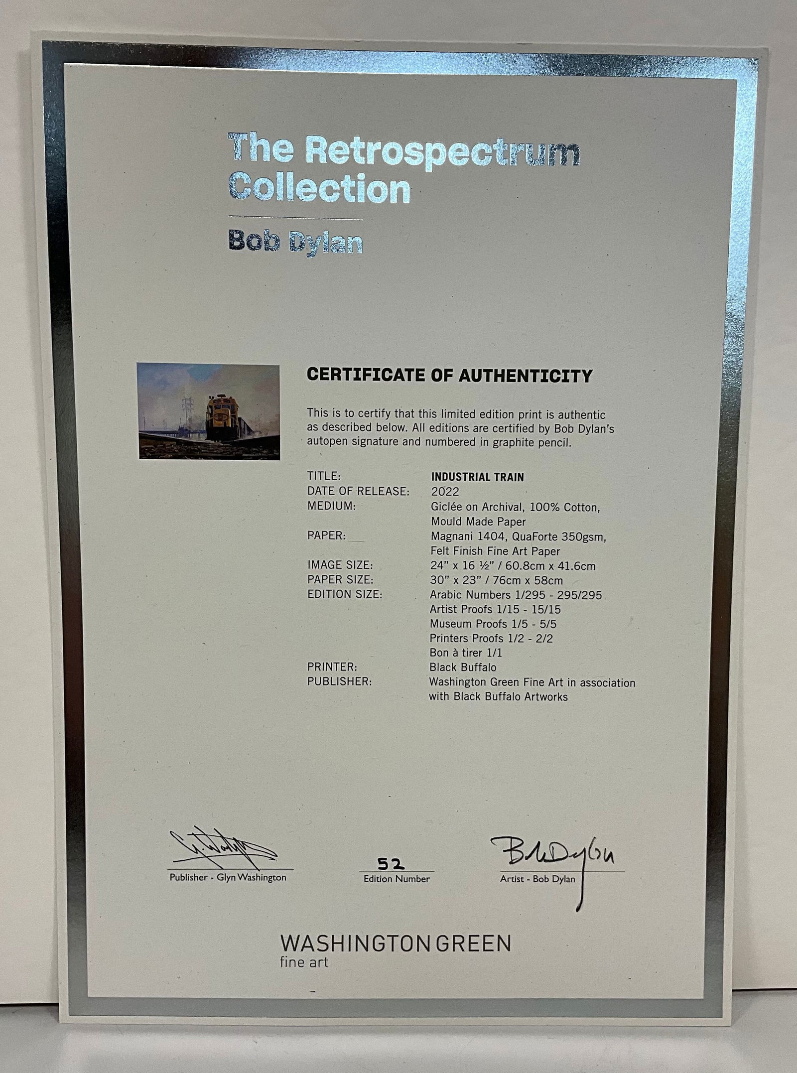 Bob Dylan (b1941) ‘Industrial Train’, Retrospectrum Collection, Editioned, Print, Certif - 4