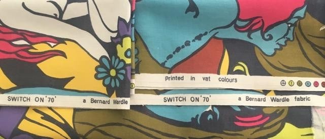 Switch On 70’s (1972) Rare/Unique, Wall Hanging Fabric By Bernard Wardle, In Vibrant Colours,  - 3