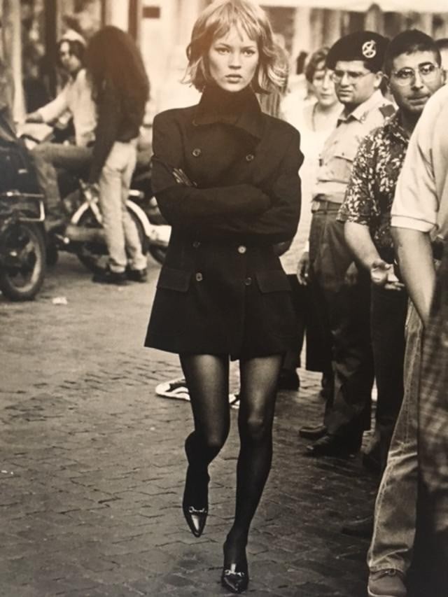 Kate Moss, Peter Lindbergh (b 1944-2019) Rome, 1995, Framed B and W, Photo - 2