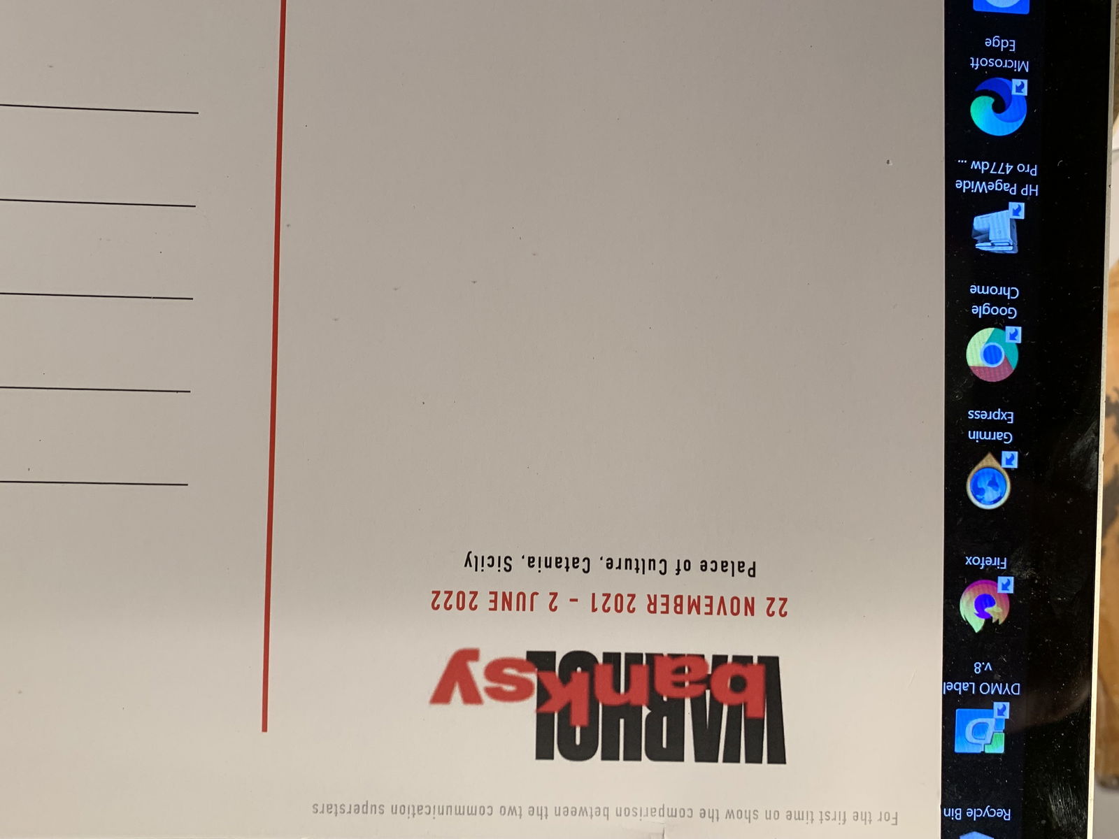 Banksy Rare Sicily Museum Invite Card Rare Free Post In UK - 3