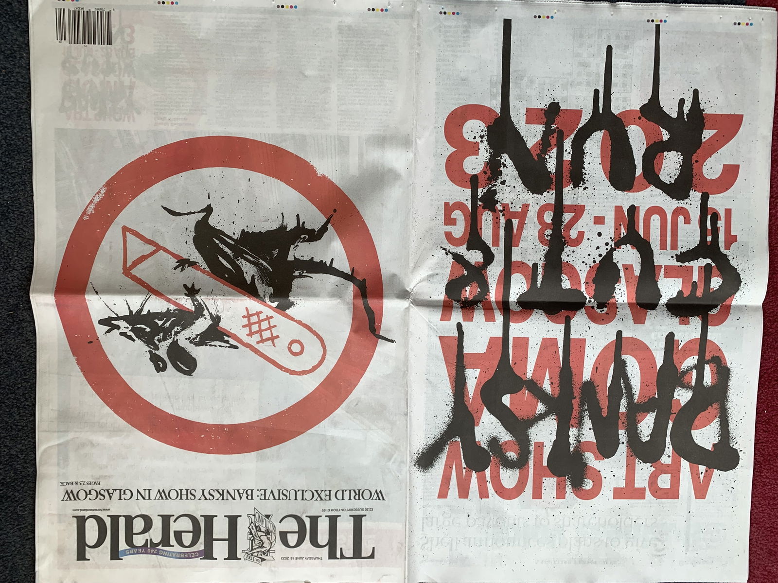 Banksy Limited Edition Glasgow Newspaper Free Post Worldwide - 2