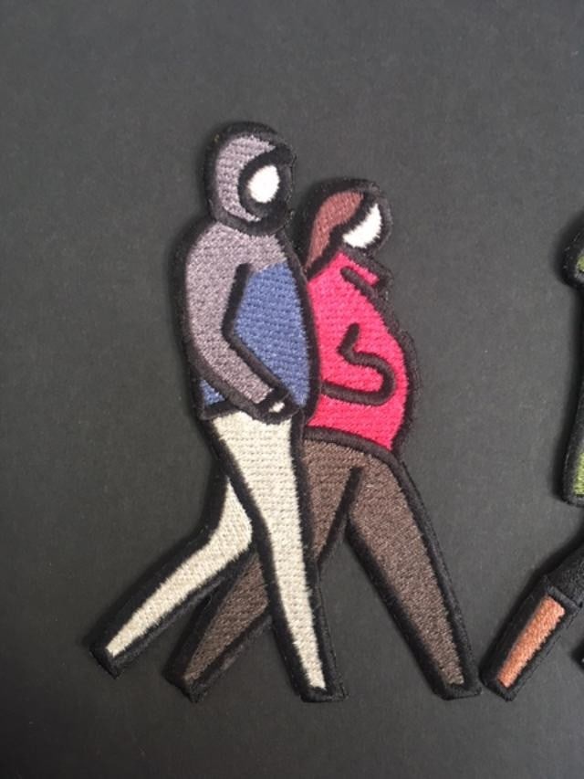 Julian Opie (1958-) ‘London Couples’, Embroidered Figurines On Board, Framed, 2021 - 6