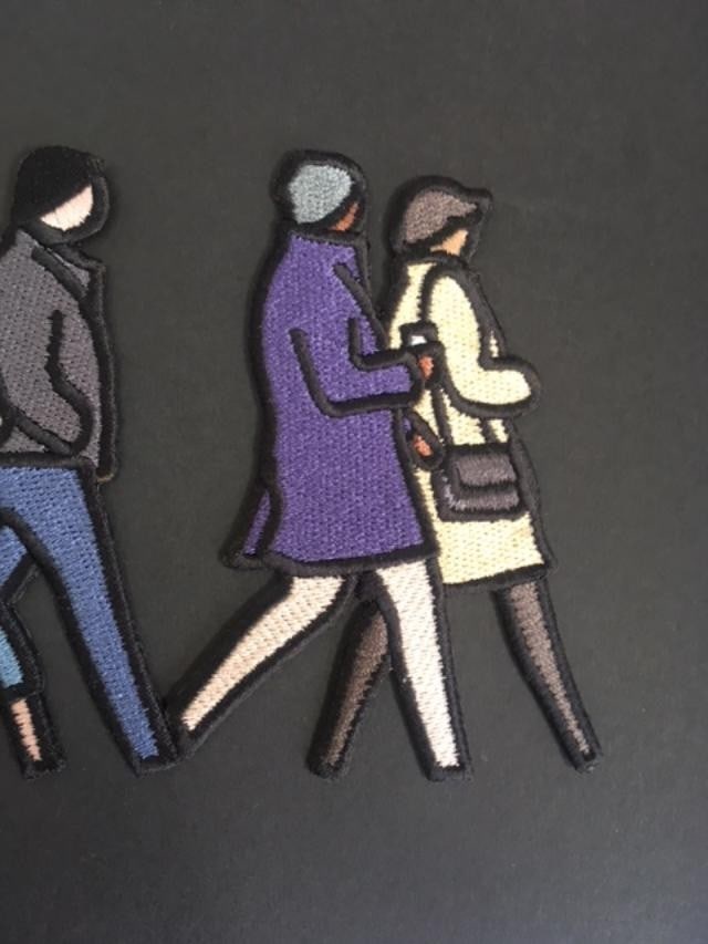 Julian Opie (1958-) ‘London Couples’, Embroidered Figurines On Board, Framed, 2021 - 9