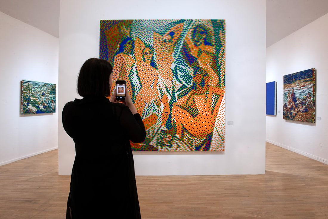 Invader (b. 1969-) Rubikcubist Poster 7 Self-Portrait With Cube – A Mima Exhibition Poster, 20 - 2