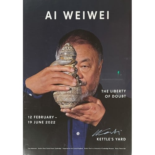 Ai Weiwei (Chinese b.1957), The Liberty of Doubt Exhibition, Art Exhibition Poster, Signed, 2022 (1 of 2)