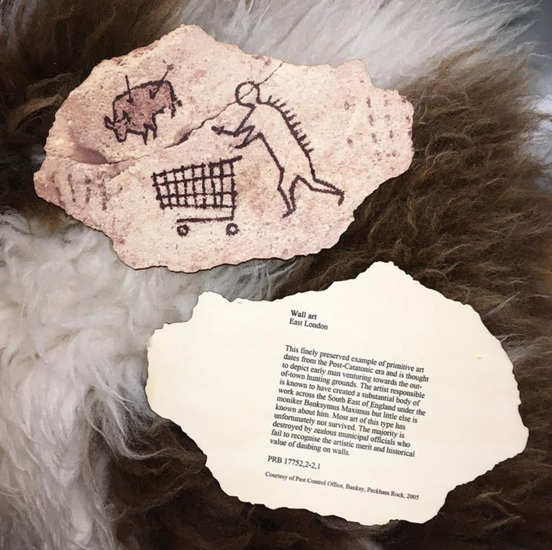 Banksy - Peckham Trollies Wooden Postcard - Limited Edition For British Museum: Title: Banksy - Peckham Trollies Wooden Postcard - Limited Edition For British Museum Description: Banksy - Peckham Trollies Wooden postcard 18 x 12 cm Limited edition for British