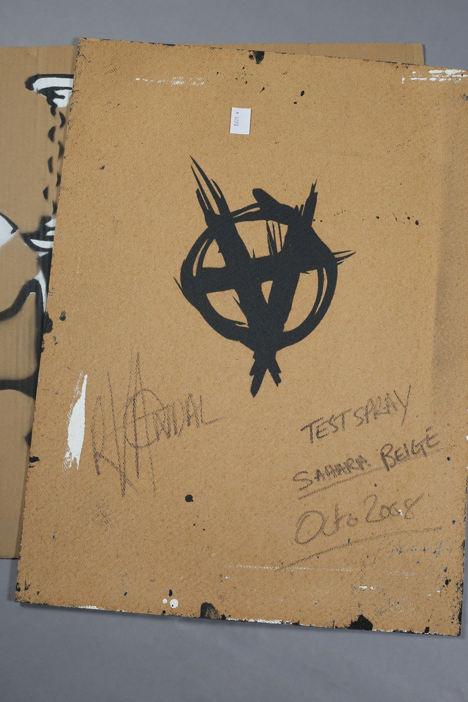 Rourke Van Dal(b1964) ‘Pissing Copper’, Spray Paint Stencil, Board, Signed, 1 Off Editio - 2