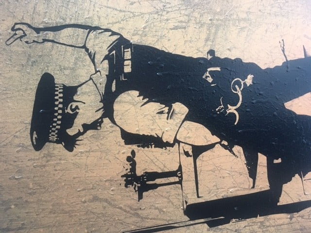 Rourke Van Dal(b1964) ‘Pissing Copper’, Spray Paint Stencil, Board, Signed, 1 Off Editio - 3