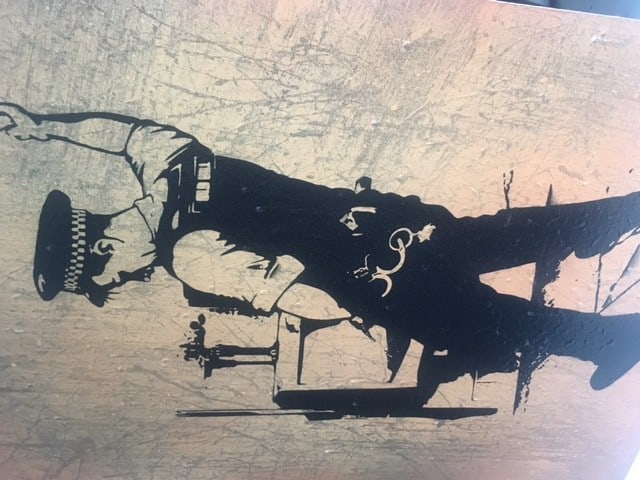 Rourke Van Dal(b1964) ‘Pissing Copper’, Spray Paint Stencil, Board, Signed, 1 Off Editio - 5