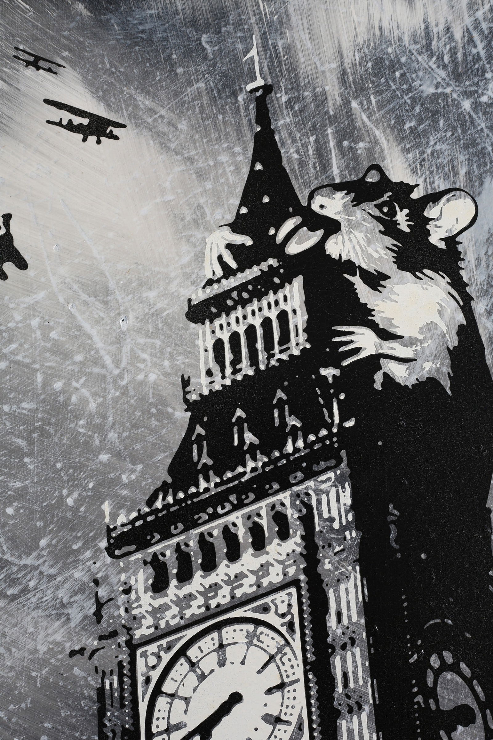 Rourke Van Dal (b1964) 'Rat On Big Ben', Spray Paint and Acrylic On Board, Signed, Editioned, 200... - 2