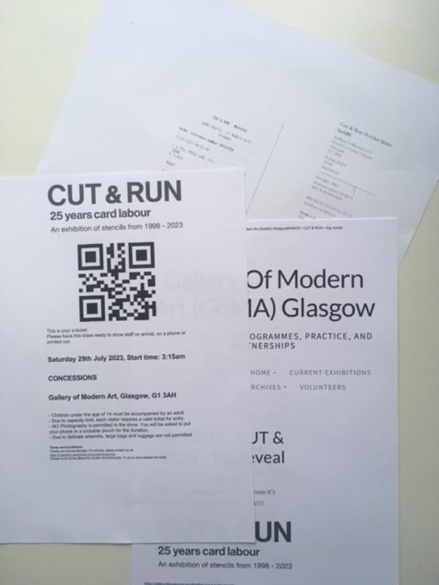 Banksy (b.1974) 2 Posters Cut & Run and Rat Run Rat From '25 Years Card labour’ Exhibition GOM - 2