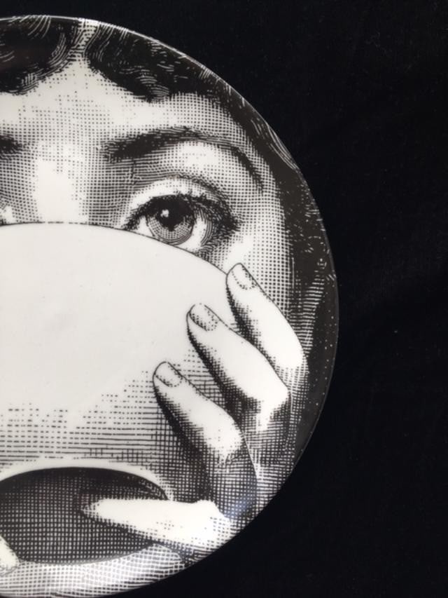 Fornasetti Style - Wall Plate, LINA, Variazioni (Drinking Tea) 8 inch Diameter - 3