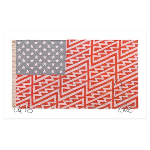 Faile (b 1975 & 76) ‘Star Spangled Shadows’ Screen Print On Linen, Limited Edition, US O (1 of 10)