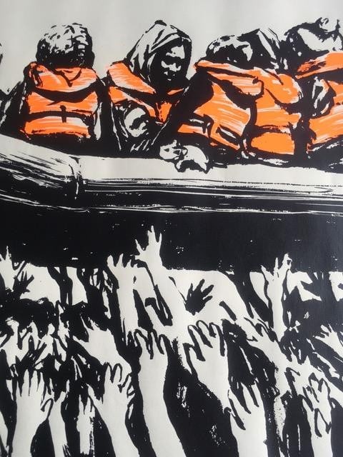 Banksy (b1974) Glastonbury Festival No9 Poster, ‘Immigrant Boat’ Screenprint With Proven - 7