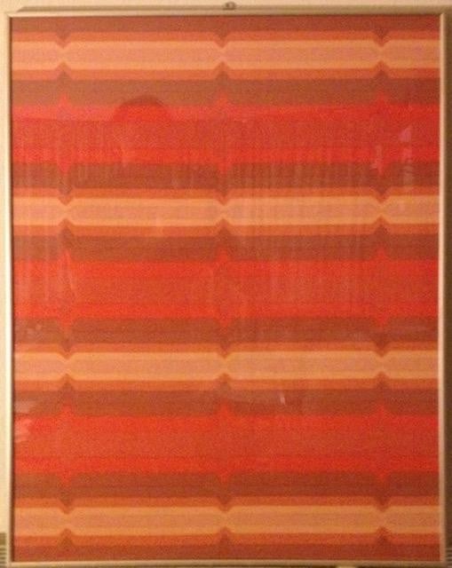 Circa 1970s Framed Heals Fabric 'Polychrome' By Catherine Netherwood #2.: Title: Circa 1970s Framed Heals Fabric 'Polychrome' By Catherine Netherwood #2. Description: Circa 1970s Framed Heals Fabric 'Polychrome' by Catherine Netherwood #2. Description: 'Polychrome' in