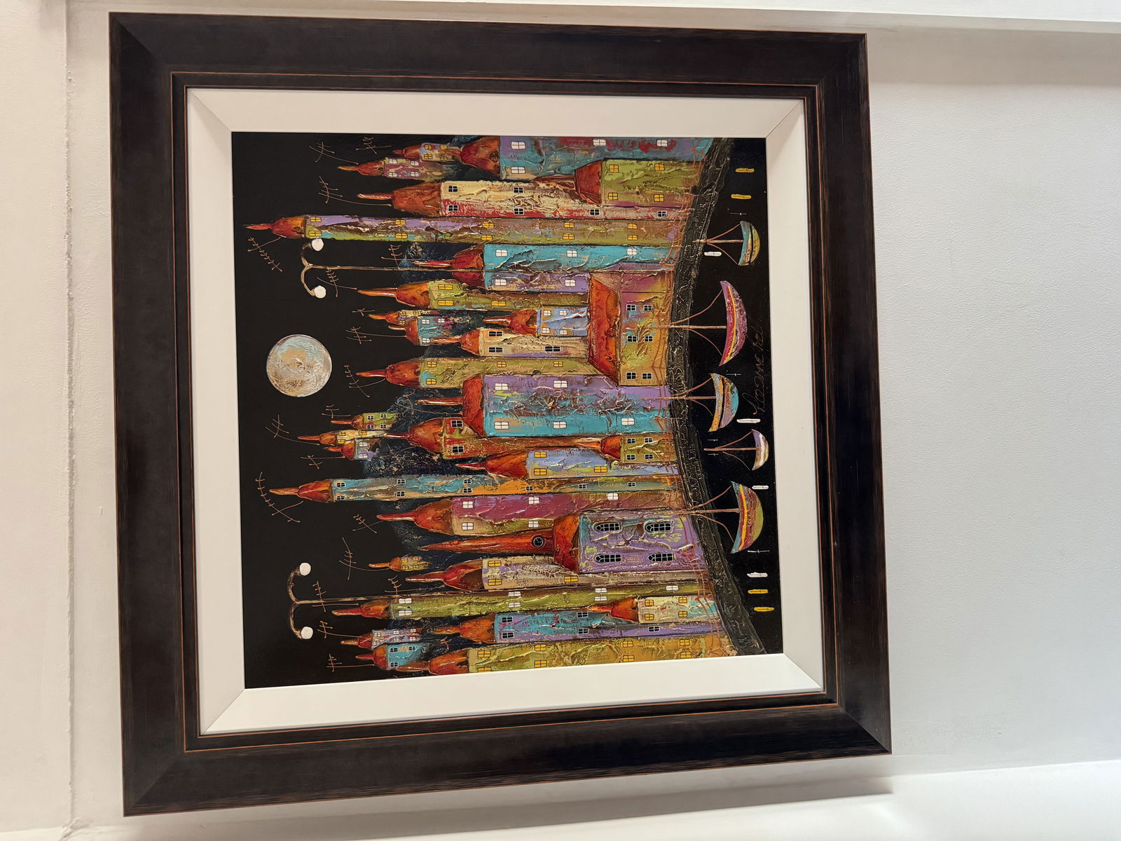 Rozanne Bell Large Original Acrylic On Board “Magical Moonlight”: Title: Rozanne Bell Large Original Acrylic On Board “Magical Moonlight” Description: This is a stunning large 32” x 32” Acrylic on Board, unique original artwork by