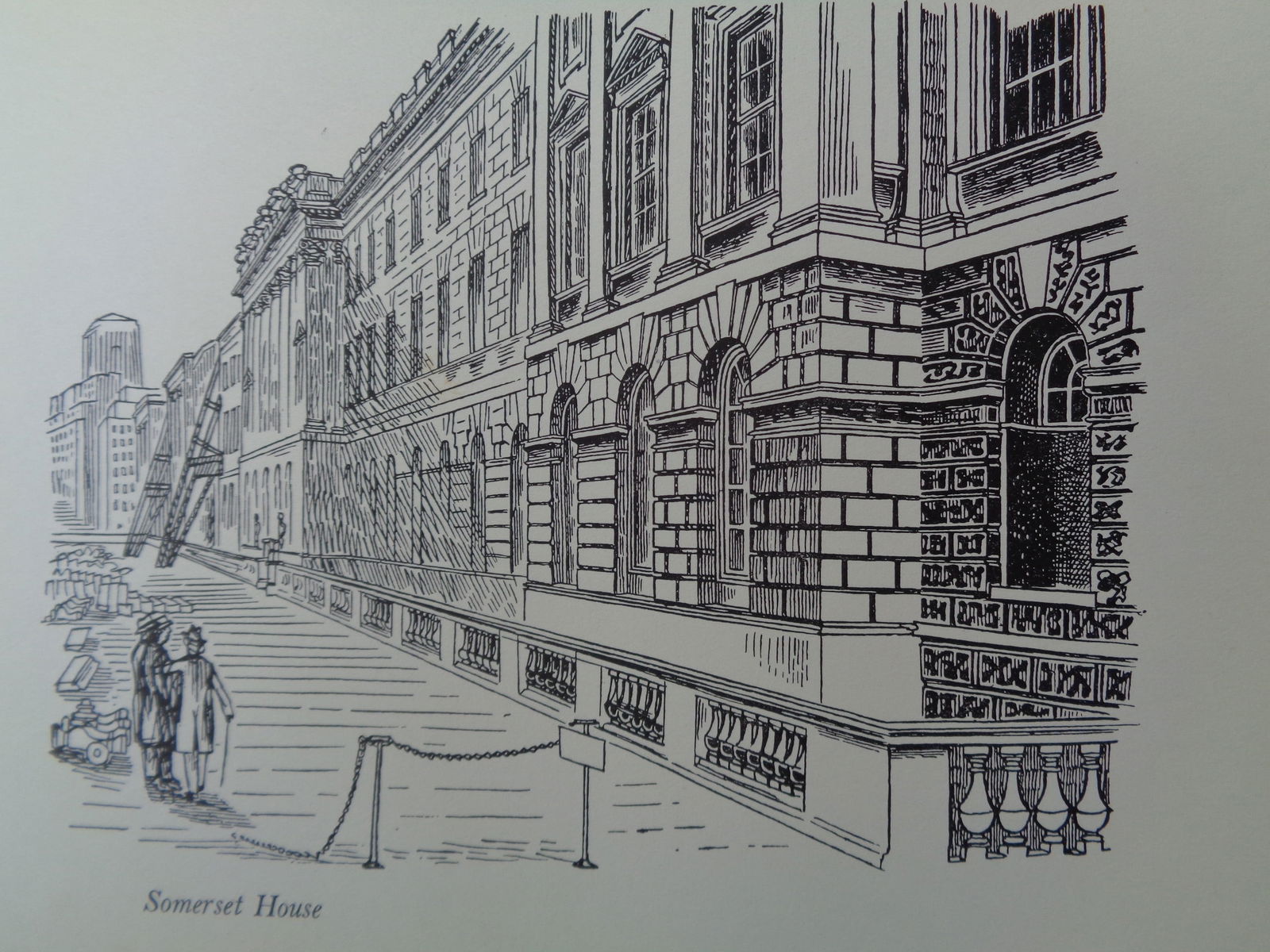 Edward Bawden CBE RA Original Vintage Historic Lithograph of London Historic Somerset House: Title: Edward Bawden CBE RA Original Vintage Historic Lithograph of London Historic Somerset House Description: This Vintage (1949) historic original Lithograph ( ie nothin