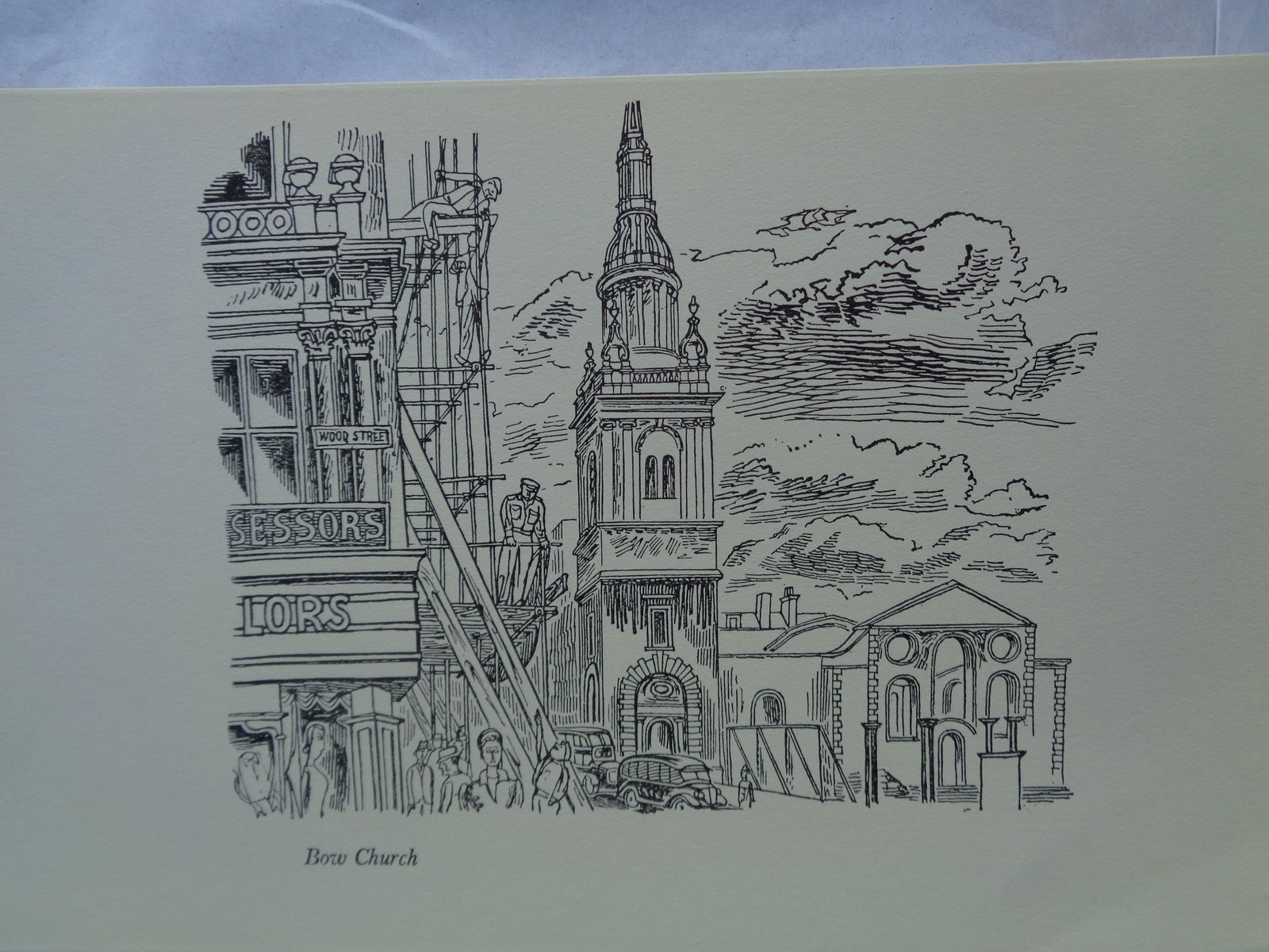 Edward Bawden CBE RA Original Vintage Historic Lithograph of London Historic Bow Bells Londoner (1 of 1)