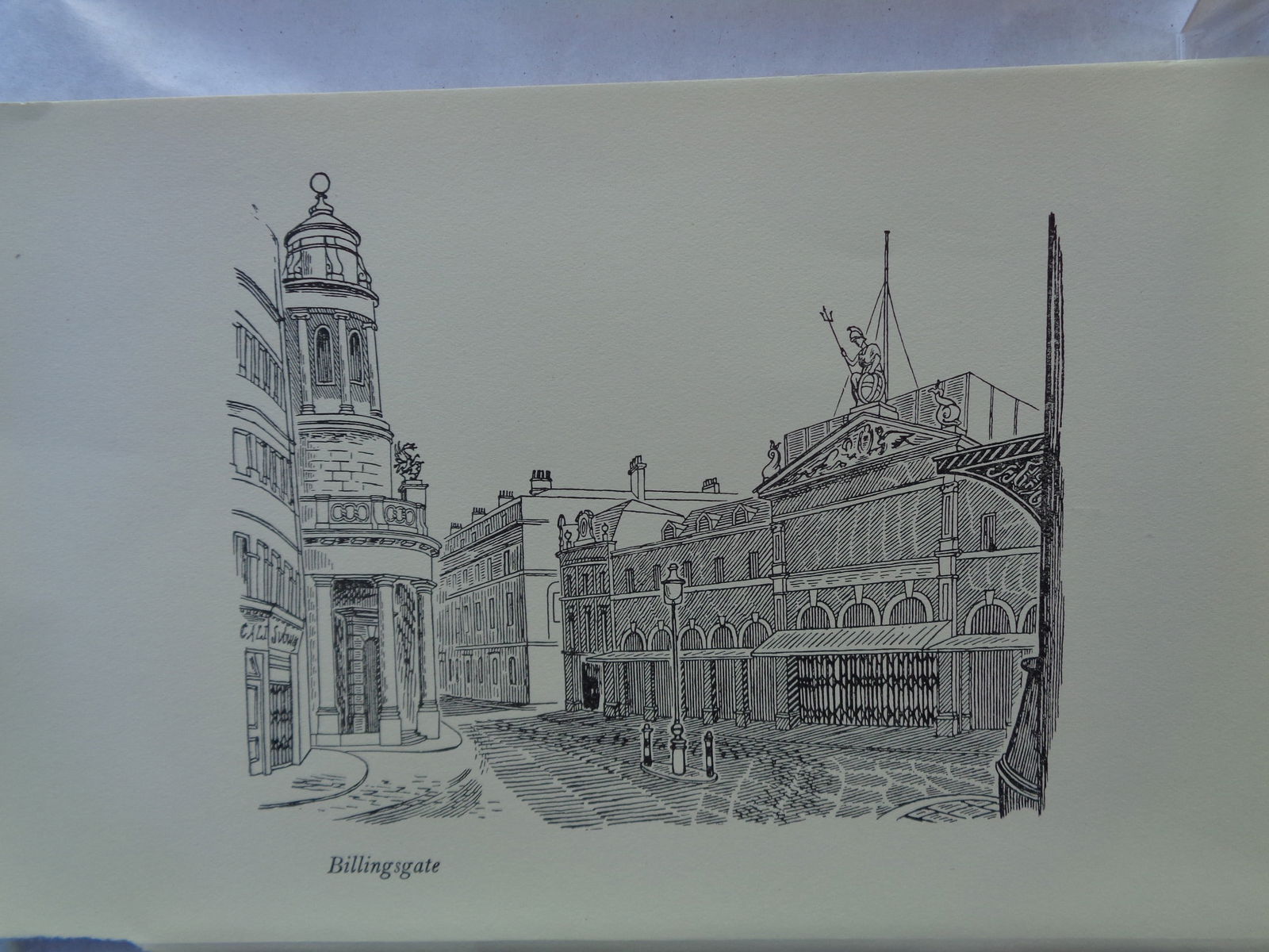 Edward Bawden CBE RA Original Vintage Historic Lithograph of London Historic Billingsgate Market (1 of 1)