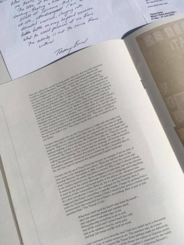 Tracy Emin (b1963)‘When I Think About Sex’ White Cube Exhibition T-Shirt and Catalogue,  - 15