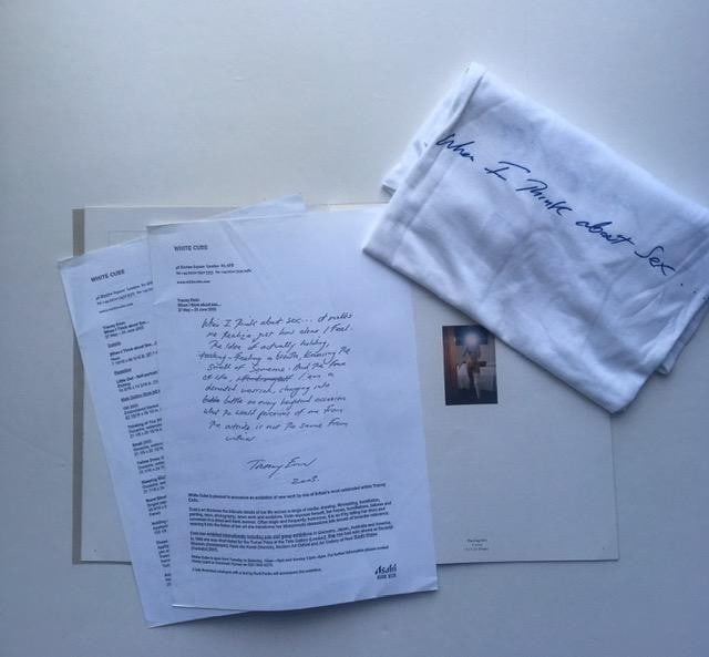 Tracy Emin (b1963)‘When I Think About Sex’ White Cube Exhibition T-Shirt and Catalogue,  - 5