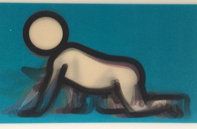 Julian Opie (1958-) 3D Lenticular Moving Image, In Colours ‘Dino Crawling’ Framed, 2012 - 12