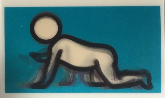 Julian Opie (1958-) 3D Lenticular Moving Image, In Colours ‘Dino Crawling’ Framed, 2012 - 13