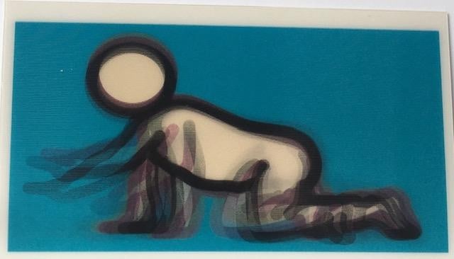 Julian Opie (1958-) 3D Lenticular Moving Image, In Colours ‘Dino Crawling’ Framed, 2012 - 8