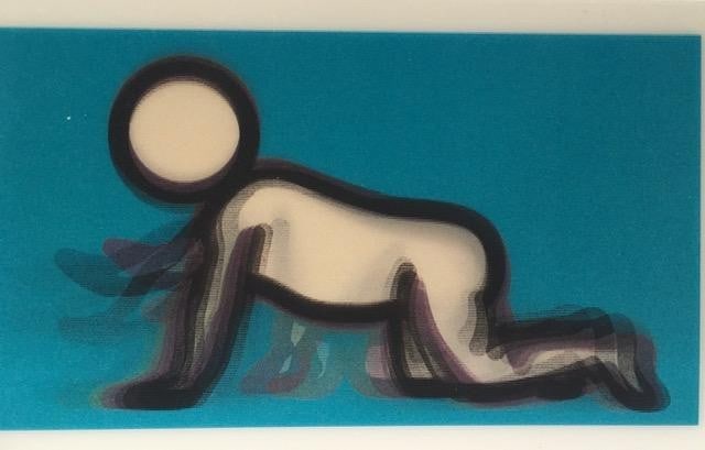 Julian Opie (1958-) 3D Lenticular Moving Image, In Colours ‘Dino Crawling’ Framed, 2012 - 9