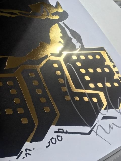 Faile (b 1975 & 76) Alsatian ‘Black/Gold’ Embossed Screen Print On Paper Signed, Limited - 11