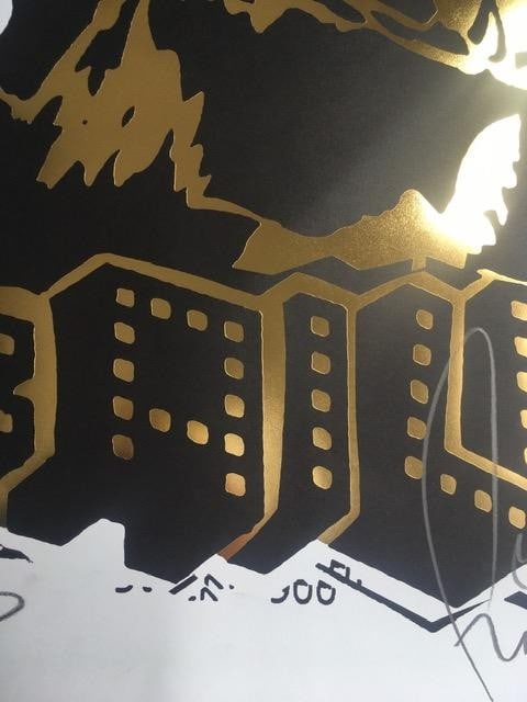 Faile (b 1975 & 76) Alsatian ‘Black/Gold’ Embossed Screen Print On Paper Signed, Limited - 6