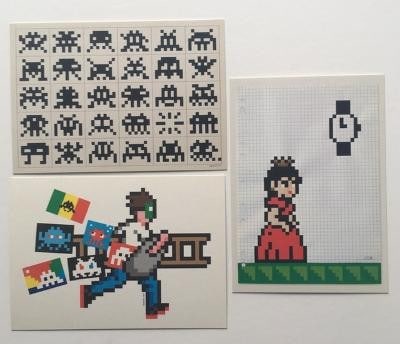 Invader (B France) "Hello My Game Is" 2017 Invasion Musee En Herbe In Paris, 15 Invader Postcard... - 10