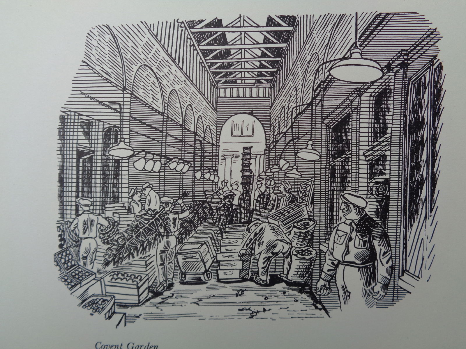 Edward Bawden CBE RA Original Vintage Historic Lithograph of London Covent Garden (Mary Poppins) (1 of 1)