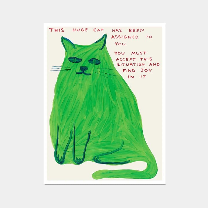 David Shrigley OBE (b 1968) ‘This Huge Cat’, Offset Lithograph, Edition, 2021 (1 of 2)