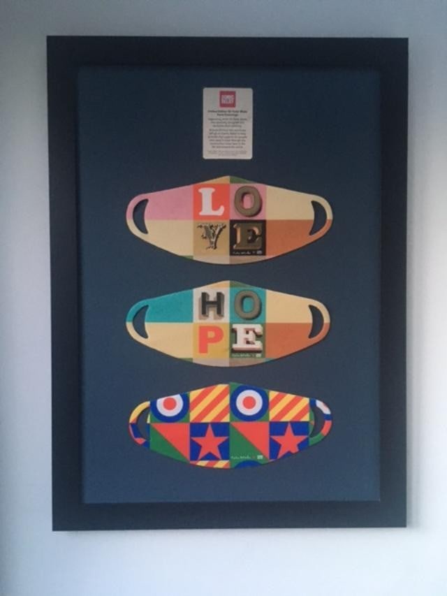 Peter Blake (1932-) Love, Hope, Britain Comic Relief Face Masks Signed, Framed, 2020 - 6