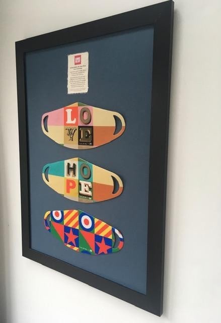 Peter Blake (1932-) Love, Hope, Britain Comic Relief Face Masks Signed, Framed, 2020 - 8