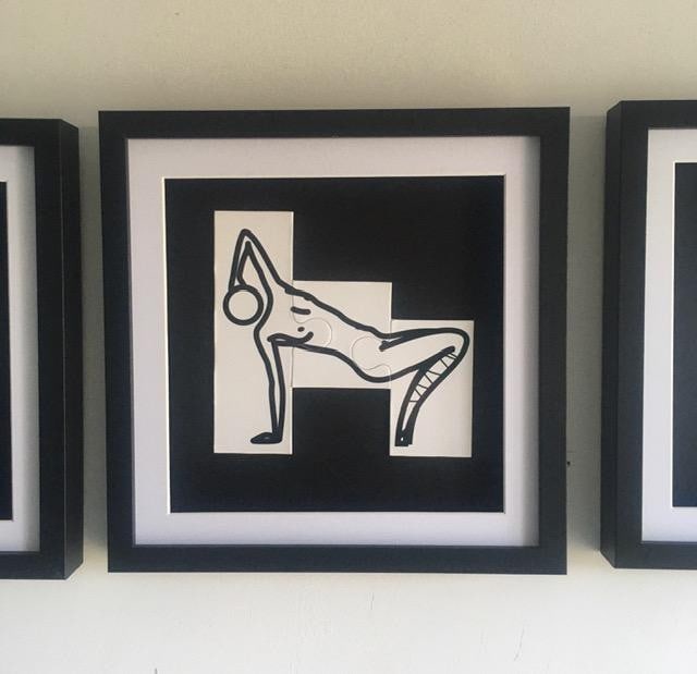 Julian Opie (1958) ‘This Is Shahnoza’ In 3 Parts, Wooden Maquettes, Framed, 2008 - 2