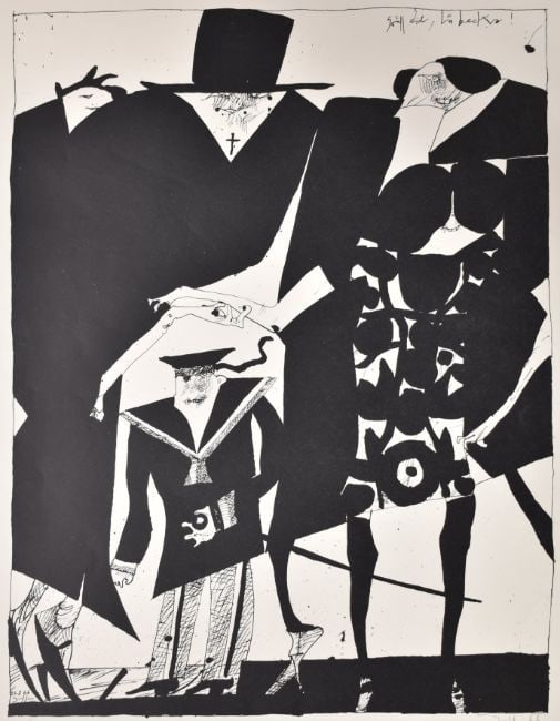 Horst Janssen (1929 -95) Large Screenprint DaDa Surrealist Original Radierung On Wove, Ltd Ed, 19... - 2