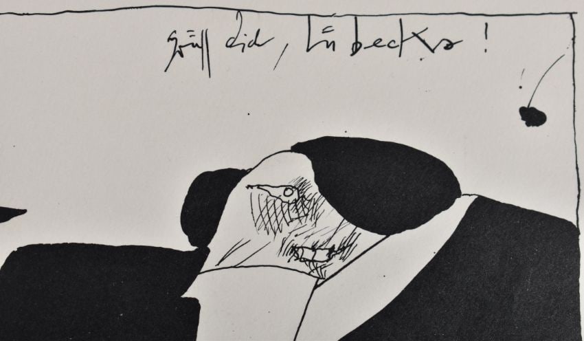 Horst Janssen (1929 -95) Large Screenprint DaDa Surrealist Original Radierung On Wove, Ltd Ed, 19... - 3