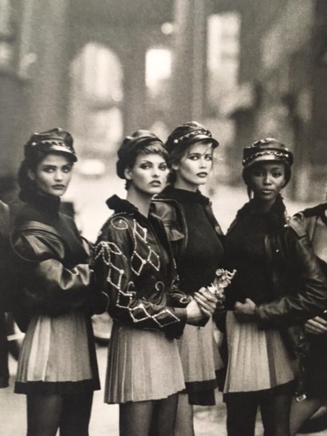 The Super Models, Peter Lindbergh (b 1944-2019) New York, Photo Shoot, Framed, B and W, 1994 - 3