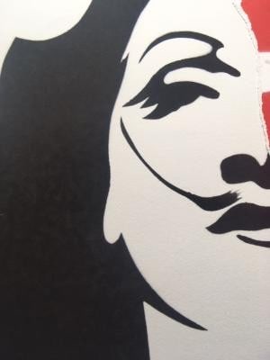 Pure Evil (British 1968-) Marlenes Lips De-constructed - Unique Offset Lithograph 2012 - 4